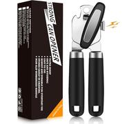 Ouvre-Boîte Manuel Avec Aimant, Ouvre-Boîte Portable en Acier Inoxydable, 3 en 1, Multifonction, Avec Poignée Antidérapante et Bouton Rotatif Ergonomique, Pour Personnes Agées