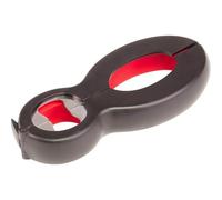 Ouvre-boîte multi-usages, surface intérieure en caoutchouc, 14 x 6 cm, acier inoxydable/plastique, noir/rouge, 10552270
