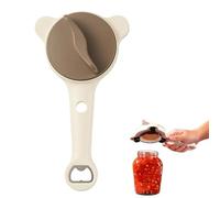 Ouvre-boîte multifonction 4 en 1, réglable, avec levier d'économie de main-d'œuvre et poignée antidérapante, ouvre-boîte sans effort pour mains arthritiques, gadget de cuisine compact (jaune)