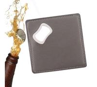 Ouvre-boîte robuste - Plaque en métal de poche en alliage inoxydable, outil de cuisine moderne et minimaliste, poignée en cuir synthétique | Idéal pour les conserves de bière, de jus de soda, de