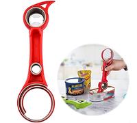 Ouvre-boîtes manuels 6 en 1 en caoutchouc, ouvre-bouteille multifonction, ouvre-boîte avec poignée antidérapante, ouvre-bouteille sûr adapté aux bouteilles de bière/canettes/boissons(2 pièces)