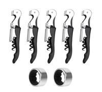 Ouvre-Bouteille 5 Pièces, Anneaux De Vin Anti-Goutte 2 Pièces, Ouvre-Bouteille, Ouvre-Bouteille Personnalisé, Tire-Bouchon À Vin, Ensemble D'Outils De Fabrication Du Vin