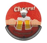 Ouvre-bouteille à bière murale ronde vintage avec bac de rangement décor rétro pour barrette de barbecue