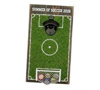 Ouvre-bouteille avec rangement automatique des bouchons, SMALL | Conception créative de terrain de football de bière en bois fabriquée à la main et collection automatique de