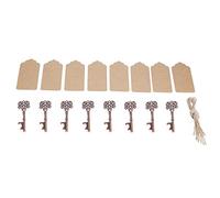 Ouvre-bouteille clé, 12 pièces 7,5 cm / 3 pouces porte-clés squelette en alliage vintage ouvre-bouteille porte-clés étiquettes en papier cordes de chanvre ensemble de faveurs de