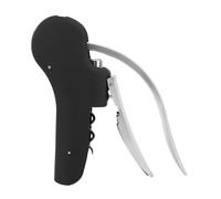 Ouvre-bouteille de vin manuel ergonomique en alliage de zinc Ouvre-levier vertical Rapide et facile Décapant de liège pour serveur Party Home Bar Restaurant Premium Noir Argent