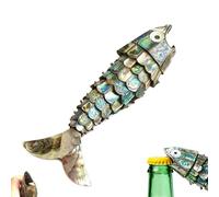 Ouvre-bouteille en coquille d'ormeau Vtg - Le charme vintage rencontre le luxe de l'océan, ouvre-bière de poisson en forme segmentée de méné, ouvre-bouchon de bouteille fabriqué à la main (1pcs)