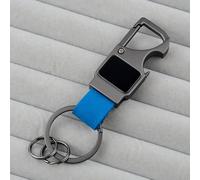 Ouvre-Bouteille En Cuir De Vache Personnalisé Au Laser, Porte-Clés En Métal, Porte-Clés Multifonctionnel, Gravure Laser, Porte-Clés De Voiture Pour Hommes Et Femmes-Custom One-Side-Bleu-M