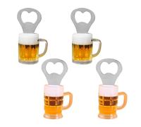 Ouvre-Bouteille En Verre De Bière 4 Pièces, Ouvre-Bouteille Magnétique, Ouvre-Bouteille En Métal, Aimant De Réfrigérateur Créatif, Ouvre-Bouchon Personnalisé, Ouvre-Bouteille De Bière Portable