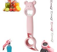 Ouvre-bouteille et bocal multifonctions 4-en-1,ouvre-bouteille lapin (Rose,B)