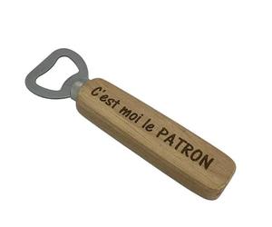 Ouvre bouteille, gravé "C'est moi le patron" idée cadeau homme, anniversaire, fête, Noël, bière, original, humour, collègue, bricoleur, ami, chef, travail, boulot,