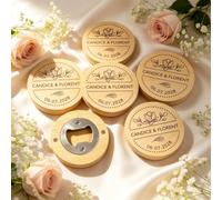 Ouvre-bouteille Magnétique En Bois Personnalisé Souvenir De Fête De Mariage