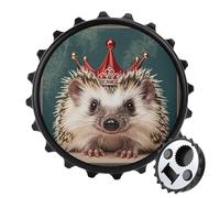 Ouvre-bouteille magnétique en forme de petite couronne - Outil de cuisine peu encombrant - Ouvre-bière amusant et aimant de réfrigérateur pour le camping, les voyages et le camping - Style noir