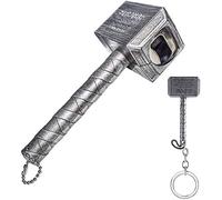 Ouvre-bouteille marteau de Thor 2 pièces - Style vintage - Magnétique - 3D - Pour les amateurs de bière - Livré avec un porte-clés ouvre-bouteille Marteau de Thor