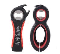 Ouvre-bouteille multifonctionnel 5 en 1, ouvre-boîte, ouvre-bocal, ensemble d'outils de cuisine pour la maison, la cuisine, le Camping, acier inoxydable, noir, rouge, 178g