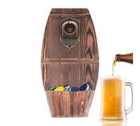 Ouvre-bouteille Mural - Dispensateur De Bière Rustique Monté | Outil D'ouvre-boîte Rétro De Pub Decro Retro Avec Collectionneur, Accessoire D'élimination Des Captures De Capuchon En Bois Pour Hommes L