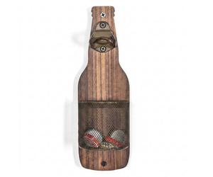 Ouvre-bouteille mural vintage avec panier de rangement, ouvre-bouteille créatif, décoration pour comptoir de cuisine ou bar