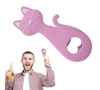 Ouvre-bouteille pour chat - Outil de barman magnétique - Adorable bière - En acier inoxydable - Aimant de réfrigérateur à poignée souple - Accessoire compact avec aimant puissant pour les boissons