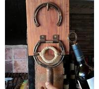 Ouvre-bouteille rustique en fer à cheval, tire-bouchon mural | Ouvre-bouteille de vin de décoration industrielle Vintage et cadeau pour les amateurs de vin de décoration murale de Bar de cuisine