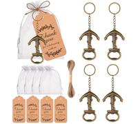 Ouvre Bouteilles de Bière Lot de 5, Vintage Ancre Décapsuleur Bière avec Carte de Voeux et Sac, Decapsuleur Cadeau pour Mariage/Fête Anniversaire, Cadeaux pour Hommes/Mari/Papa de Noël/Fête des Pères