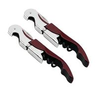 Ouvre-Bouteilles et Tire-Bouchon Professionnel 2PCS pour Bière Champagne Vin, Set Sommelier en Acier au Carbone à Double Levier avec Coupe-Capsule, Qualité Restaurant (Bordeaux)