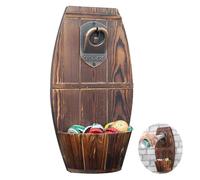 Ouvre-Bouteilles Mural en Bois, Décapsuleur mural pour bière, Avec collecteur de capsules, décapsuleur à bière utilisation comme décoration, Style Vintage, Cadeaux homme pour Papa, Ami et Collègue