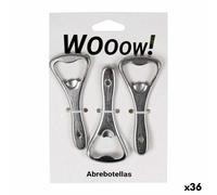 Ouvre-bouteilles Wooow argenté jeu de 3 pièces (36 pièces)