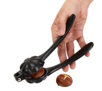 Ouvre-Châtaignes - 18cm Coupeur En D'Aluminium, Lame Croisée Tranchante, Usage Cuisine Familiale | Pour Noix, Pacanes, Fruits À Coque, Poignée Ergonomique, Pince Robust Anti-Dérapante Noire