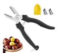 Ouvre-châtaignes à main, clip de châtaigne de noix - Kit de clip d'écrou en acier inoxydable à main, ustensiles de cuisine avec protection à 2 doigts pour amandes, noix, châtaignes, noix