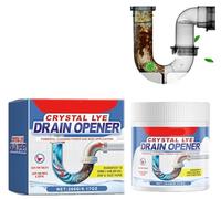 Ouvre-drain Crystal Lye, puissant agent de dragage de tuyaux, poudre de nettoyage d'évier et de canalisation, poudre de mousse nettoyante pour toilettes, déboucheur de canalisation tout usage
