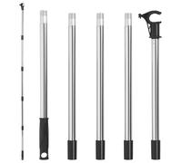 Ouvre-fenêtre modulaire en acier inoxydable de 78,7 pouces pour puits de lumière, trapes de grenier et stores silver 1pc