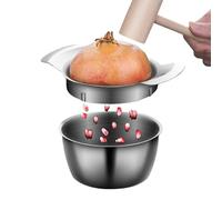 Ouvre-grenade en acier inoxydable 304 - Outil de retrait de graines de fruits, broyeur de grenade pour extraire facilement les graines (coupe-fruits + bol + marteau)