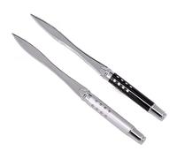 Ouvre Lettre,2 PCS Coupe Papier Cadeauen Alliage de Zinc Poignée en Bois Coupe Papier Epée Couteau en Acier Inoxydable Ouvre-Lettre Couteau d'ouvreur en Métal pour Dames Femmes Hommes