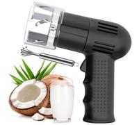Ouvre-noix de coco automatique, perforateur électrique à un bouton avec grattoir, ouvre-porte portable sans fil pour noix de coco jeunes et matures, outil de cuisine pour la maison et l'extérieur