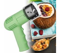 Ouvre-noix de coco électrique - Machine d'ouverture de coquille de noix de coco sans fil avec couvercle de protection, acier inoxydable, rechargeable pour les magasins de fruits et supermarchés