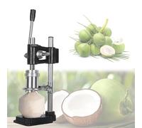 Ouvre-noix de coco professionnel, machine manuelle à couper les noix de coco, outil for ouvrir les noix de coco jeunes, tendres et poilues, en acier inoxydable avec base en fonte(Black)