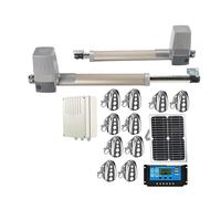 Ouvre-porte à énergie solaire, Kit complet for portes battantes à double bras, 600kg, contrôleur de panneau solaire, capteur de lampe, clavier Gsm en option Ouverture de porte pratique(Kit7)