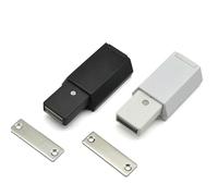 Ouvre-porte à rebond de porte robuste XK845, interrupteur de Type poussoir, grande porte Invisible, perle tactile, ouvre-porte, 1 pièces(Black)