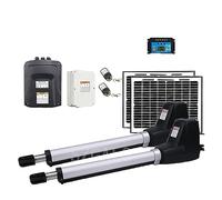 Ouvre-porte automatique Kit d'ouverture de porte pivotante électrique à double aile robuste Kit de matériel complet de moteur de porte double automatique for balançoire, allée, clôture(KIT F)