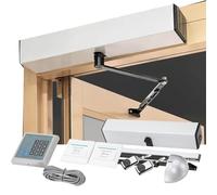 Ouvre-porte Automatique, Opérateur De Porte Battante Robuste, Avec 2 Télécommandes, Charge : 30 kg, Ouverture Maximale À 120 °, Avec 5 cartes D'identité,Silver
