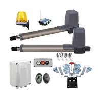Ouvre-porte coulissant automatique, Opérateur de moteur d'ouverture de porte battante double 300 kg 24 V CC (cellule photoélectrique, lampe, clavier, ouvre-porte GSM, serrure de porte en option) Kit s