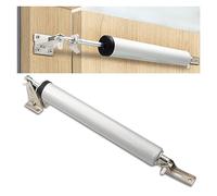 Ouvre-porte coulissant avec ferme-porte pneumatique vitesse réglable et fermeture fluide avec plaque à pression pour fenêtres et portes (marron)