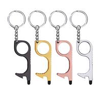 Ouvre Porte Sans Contact, Hygiénique Porte Cle EDC Gardez la main propre, Crochet pour Poignée de Porte Extérieure Public Ascenseur Ecran Tactile(4 pièces)