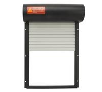 Ouvre-porte solaire automatique pour poulailler, fonction minuteur haute résistance, métal de ferme d'oie et de canard (Noir)