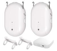 Ouvre-rideau automatique intelligent, moteur de rideau automatique à télécommande commande vocale capteur de lumière ouvre-rideau de stores intelligents ajout d'une passerelle(2Pcs,Roman Rod)