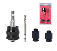 Ouvre-trou bimétallique pour le travail du bois avec foret central intégré et tige d'extension autobloquante pour des trous précis et un retrait efficace du matériau