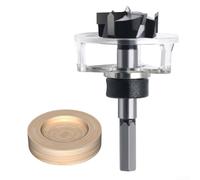 Ouvre-trou de travail du bois avec couvercle anti-poussière et charnière de positionnement, construction en acier 45# pour haut, compatible avec plusieurs modèles de perceuse, 35 mm (B)