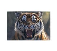 Ouvrez votre bouche et votre tête comme un tigre - Puzzle de 1000 pièces pour adultes - Puzzles en bois pour adultes - Cadeaux pour décoration d'intérieur