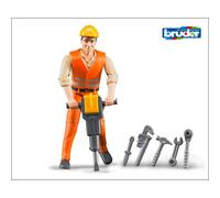 Bruder Figurine Ouvrier avec accessoires de chantier