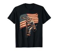 Ouvrier du bâtiment Drapeau américain grimpeur Patriotique T-Shirt